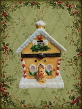 Hearth Happenings 🏠🧚‍♂️ ABBOTT Gingerbread House Porcelain Hinged Trinket Box